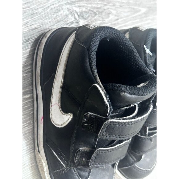 Nike Capri 3 Leather Shoes Size 6c Toddler Hook & Loop Black - Picture 2 of 6